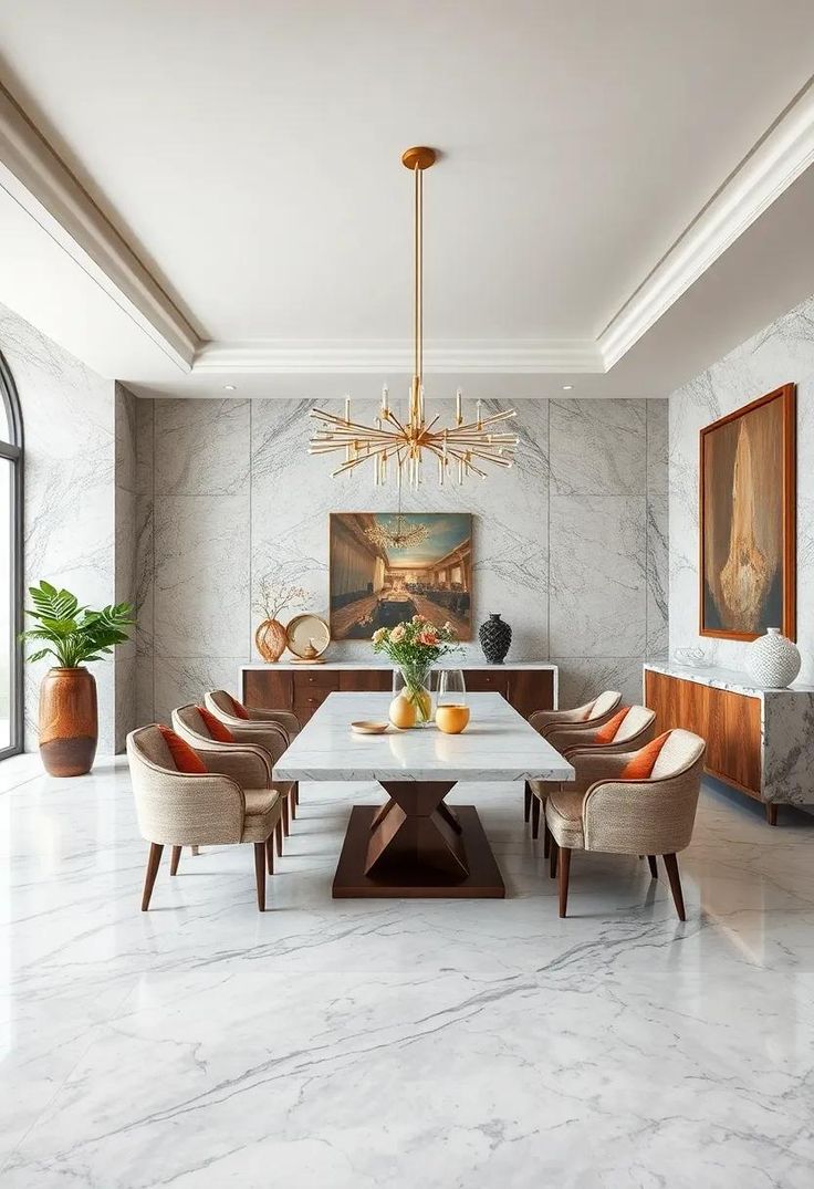 Modern marble dining table